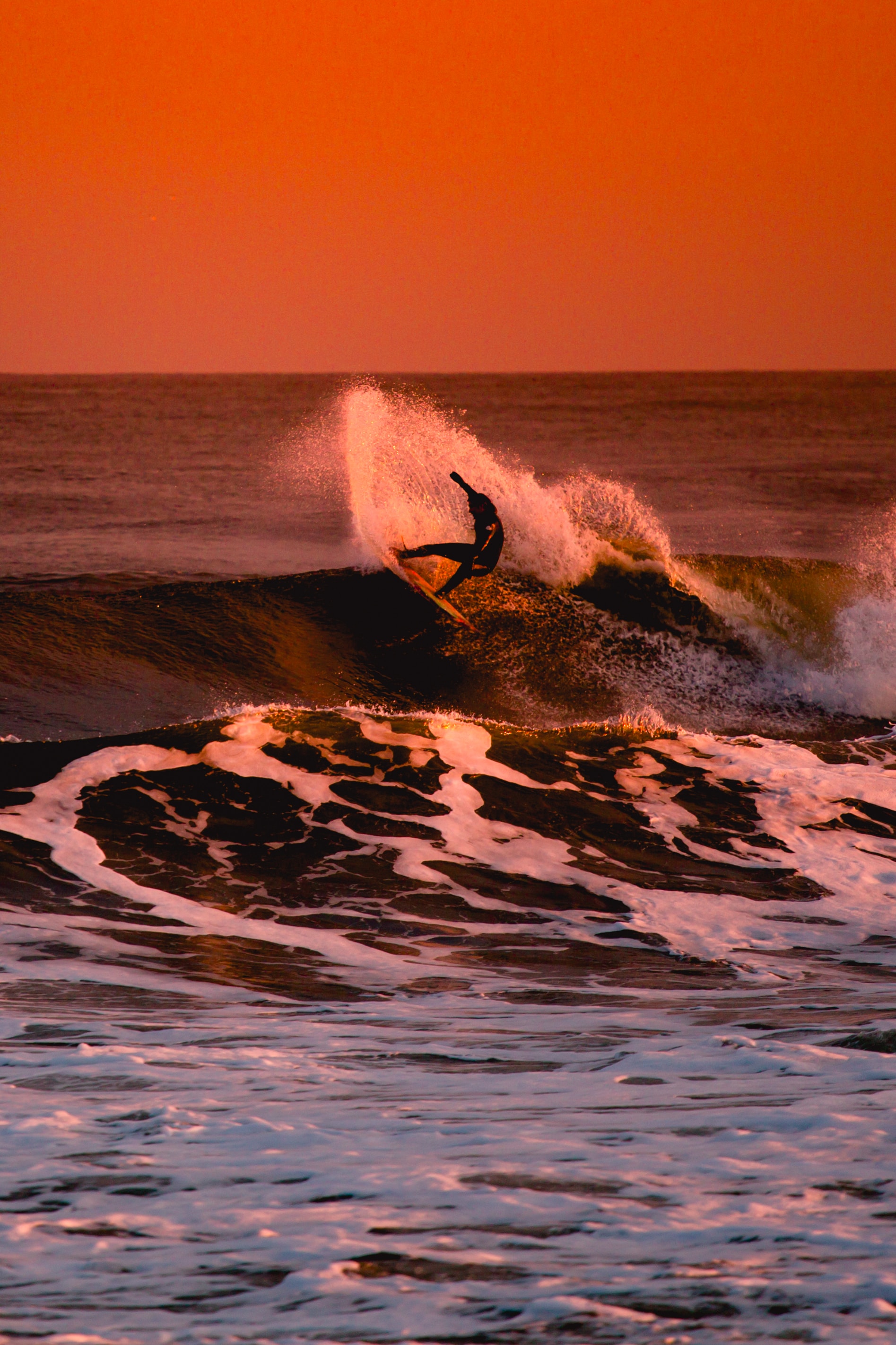 The rich orange color of sunset